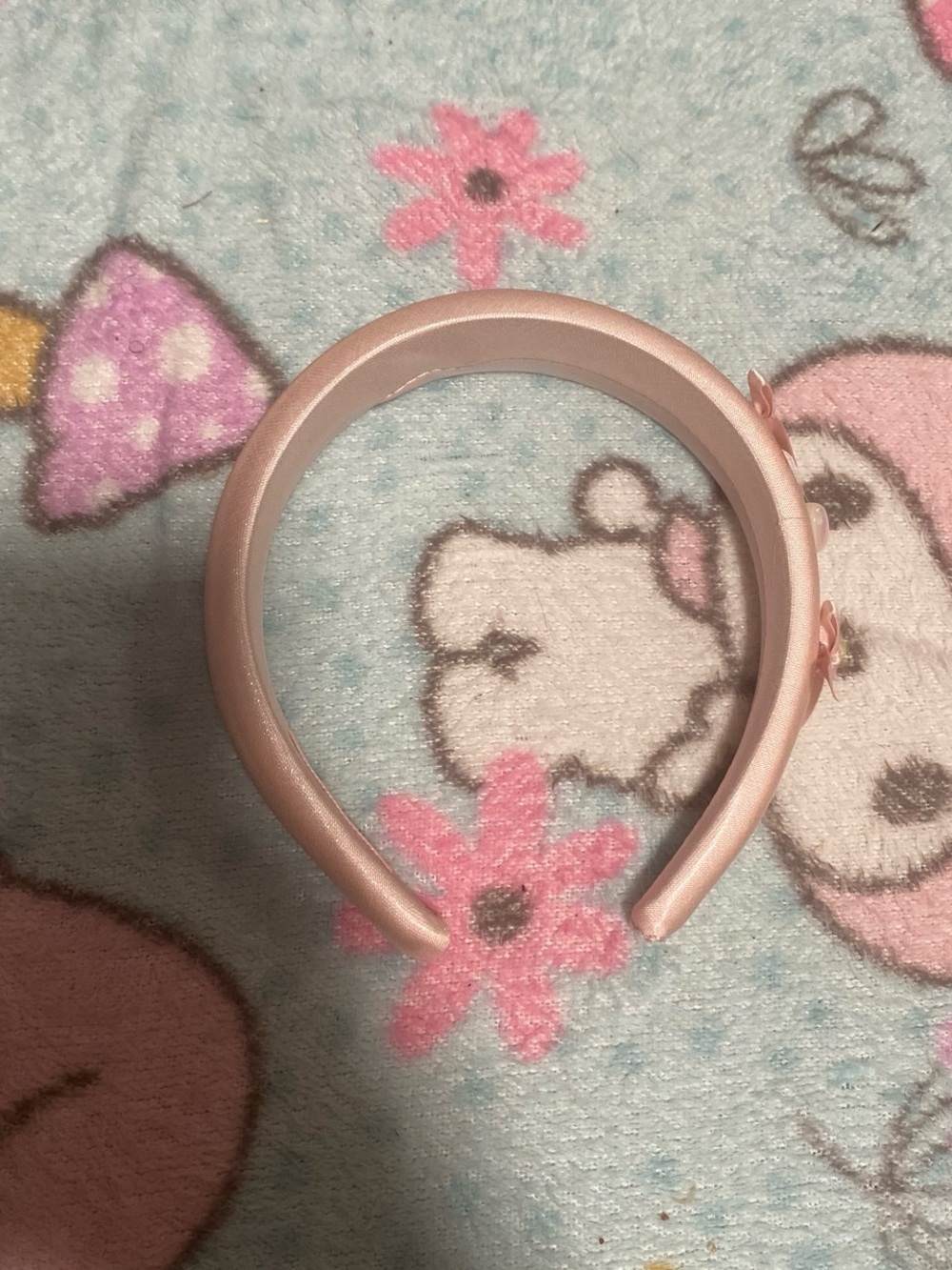 Pink Bow Headband with Satin Finish